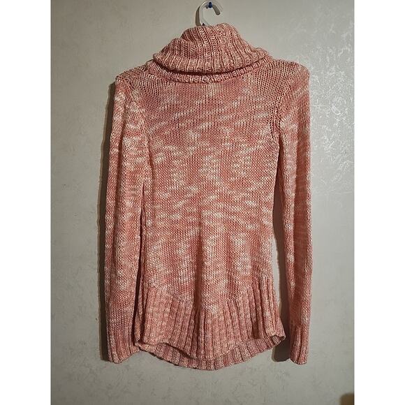 No Boundaries Knit Tunic Sweater Pink White Marble Juniors XL (15-17) Cowl Neck - Picture 5 of 5